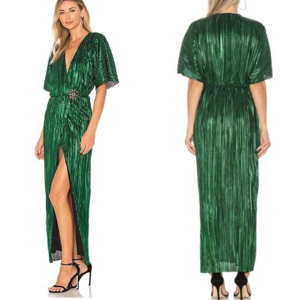 House of Harlow 1960 Revolve Green Sabrina Dress Holiday Festive Small S